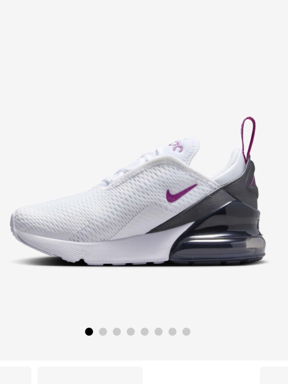 BNWT Nike Air Max 270 Runner - White & Purple Accents